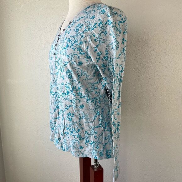 NWT PBX Basics Long Sleeve Half Button Down Top Size L - Picture 3 of 7